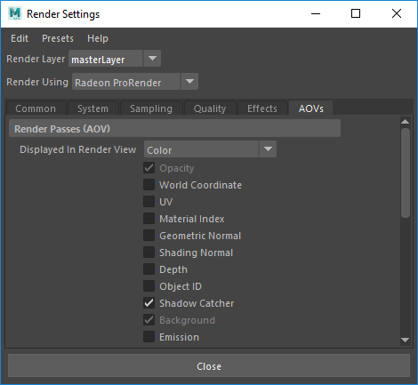 Render Passes Amd Radeon Prorender